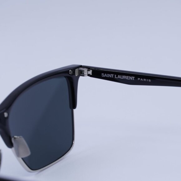 🕶️ New Saint Laurent SL767 002 Sunglasses - Shiny Black/Silver Frame - Picture 7 of 11